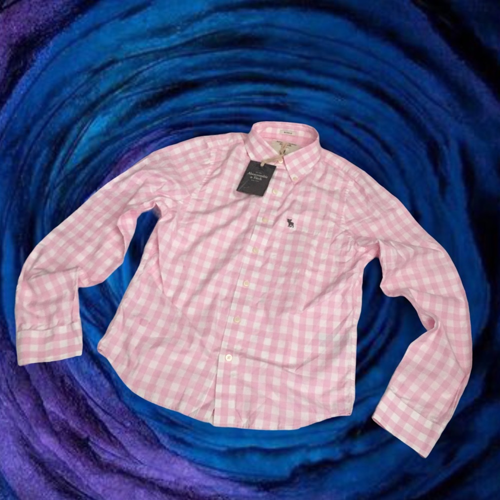COPY - Abercrombie & fitch pink/white plaid butto…